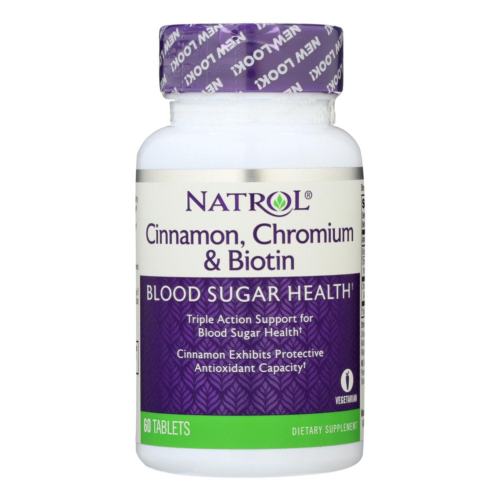 Natrol Cinnamon Biotin Chromium Tablets, 60 Ct