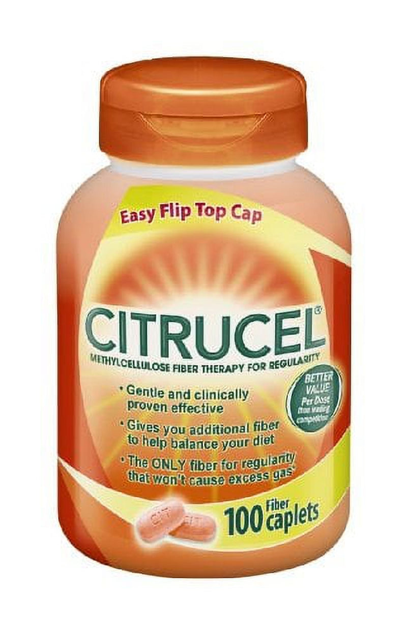 5 Pack - Citrucel Fiber Therapy Caplets, 100 Count Each