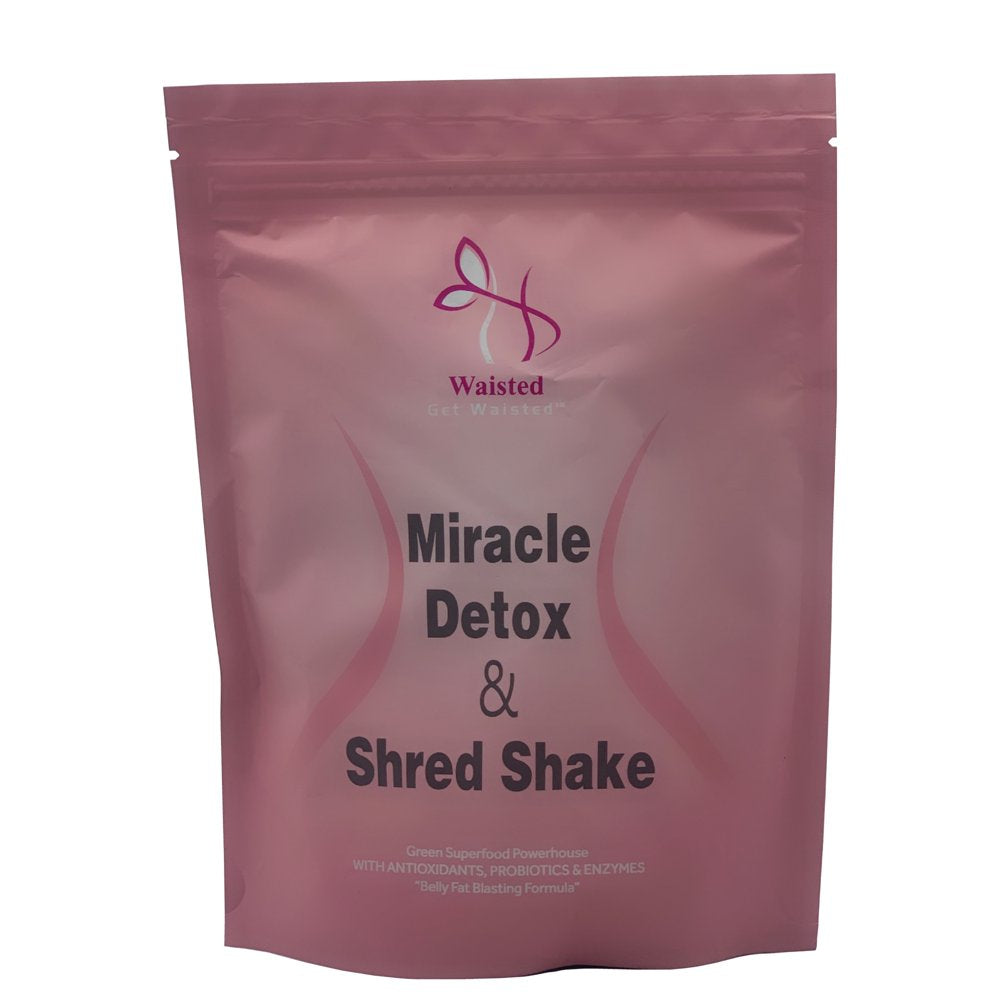 Waisted Miracle Detox & Shred Shake, Shred Belly Fat, Get Rid of Bloating, Toxins, Parasites, Feces and Kickstart Your Metabolism, 15 Servings