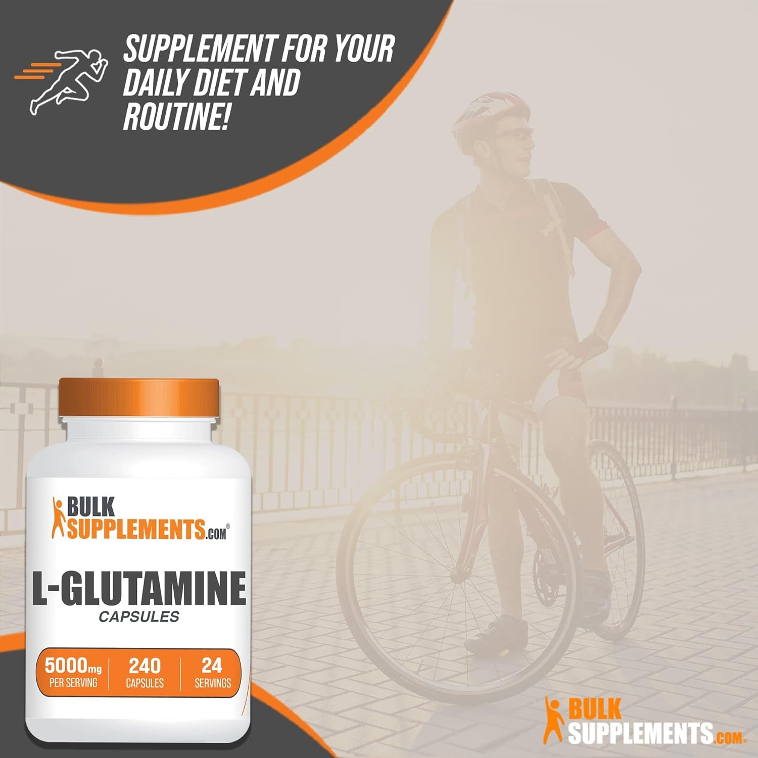 BULKSUPPLEMENTS.COM L-Glutamine Capsules - Glutamine Supplement, L Glutamine 5000Mg, L Glutamine Pills - Gut Health & Recovery, Gluten Free, 10 Capsules per Serving, 240 Capsules