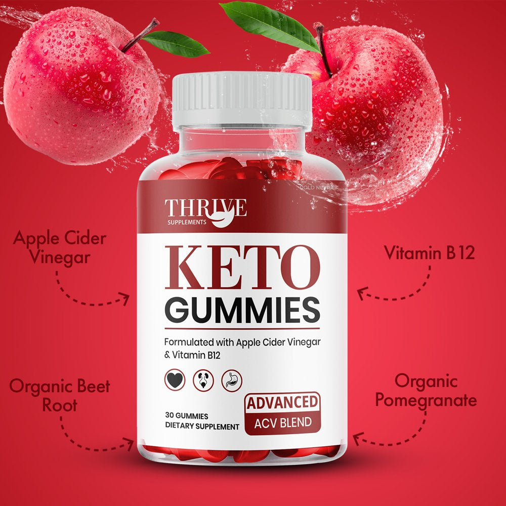 Thrive Keto ACV Gummies, Official Thrive Keto Gummies, Maximum Strength Dietary Supplement (5 Pack)