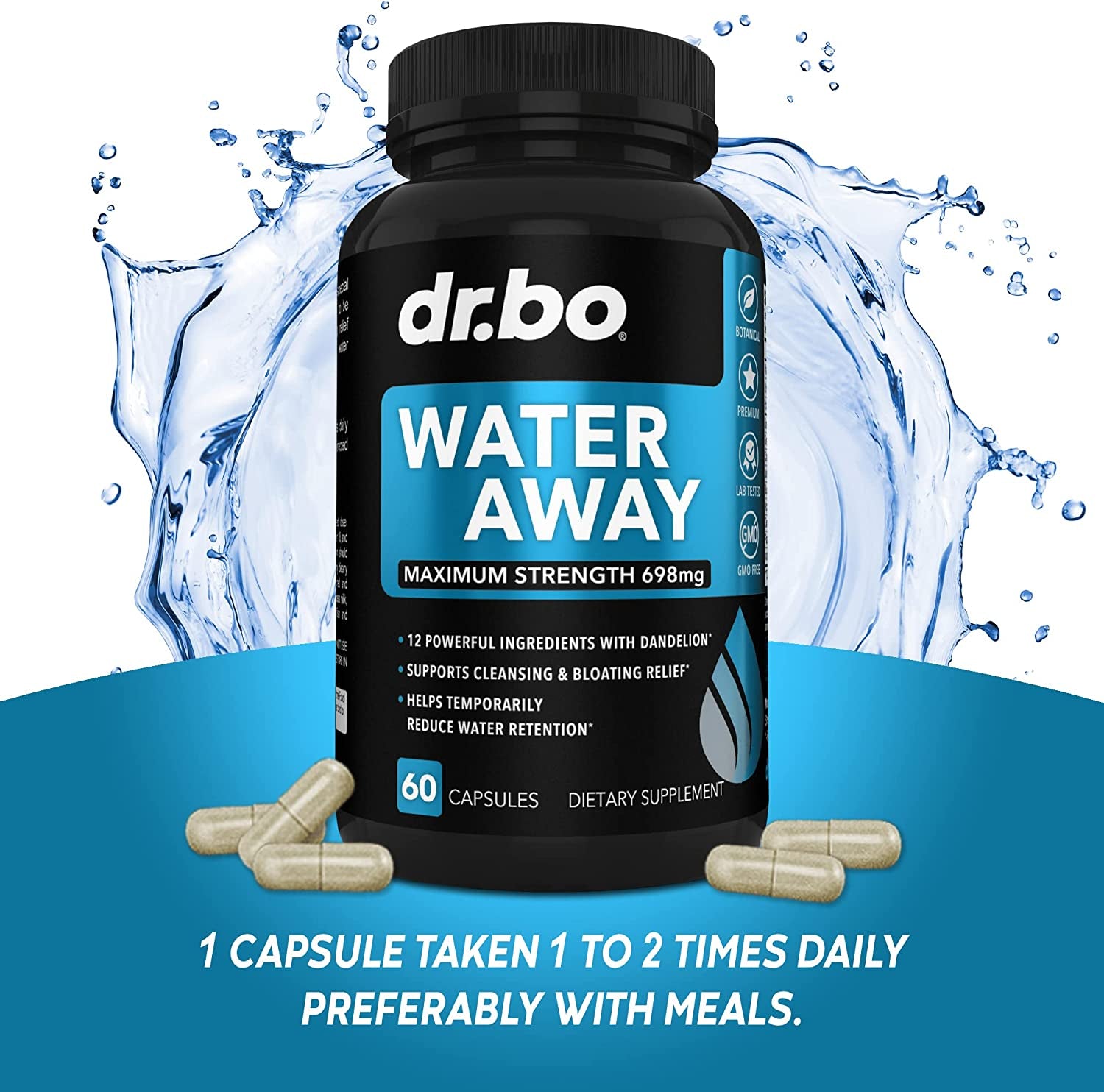 Water Pills Diuretics for Water Retention - Natural Water Away Pills Herbal Diuretic Supplements for Stomach Bloating & Leg Swelling Relief - Reduce Fluid Pill Bloat for Swollen Legs & Feet Supplement