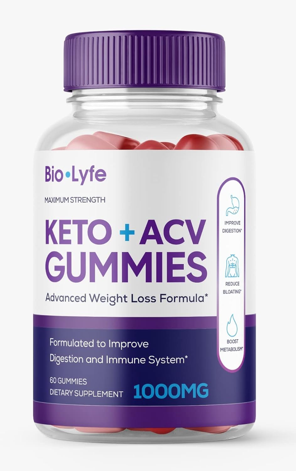 Lomilan (1 Pack) Bio-Lyfe Keto Gummies, Bio-Lyfe ACV Keto Gummies