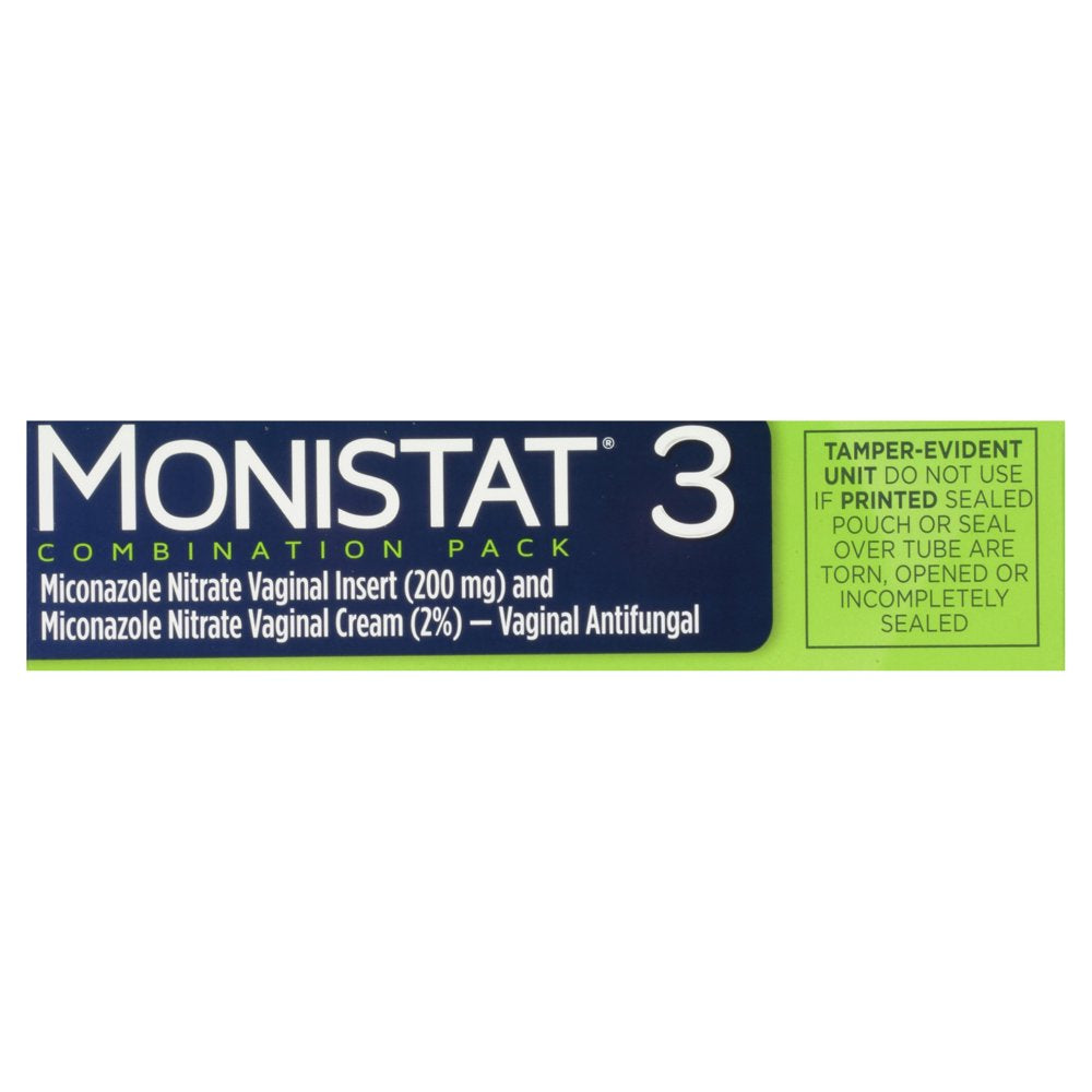 Monistat 3 Day Yeast Infection Treatment, 3 Miconazole Ovule Inserts & External Anti-Itch Cream