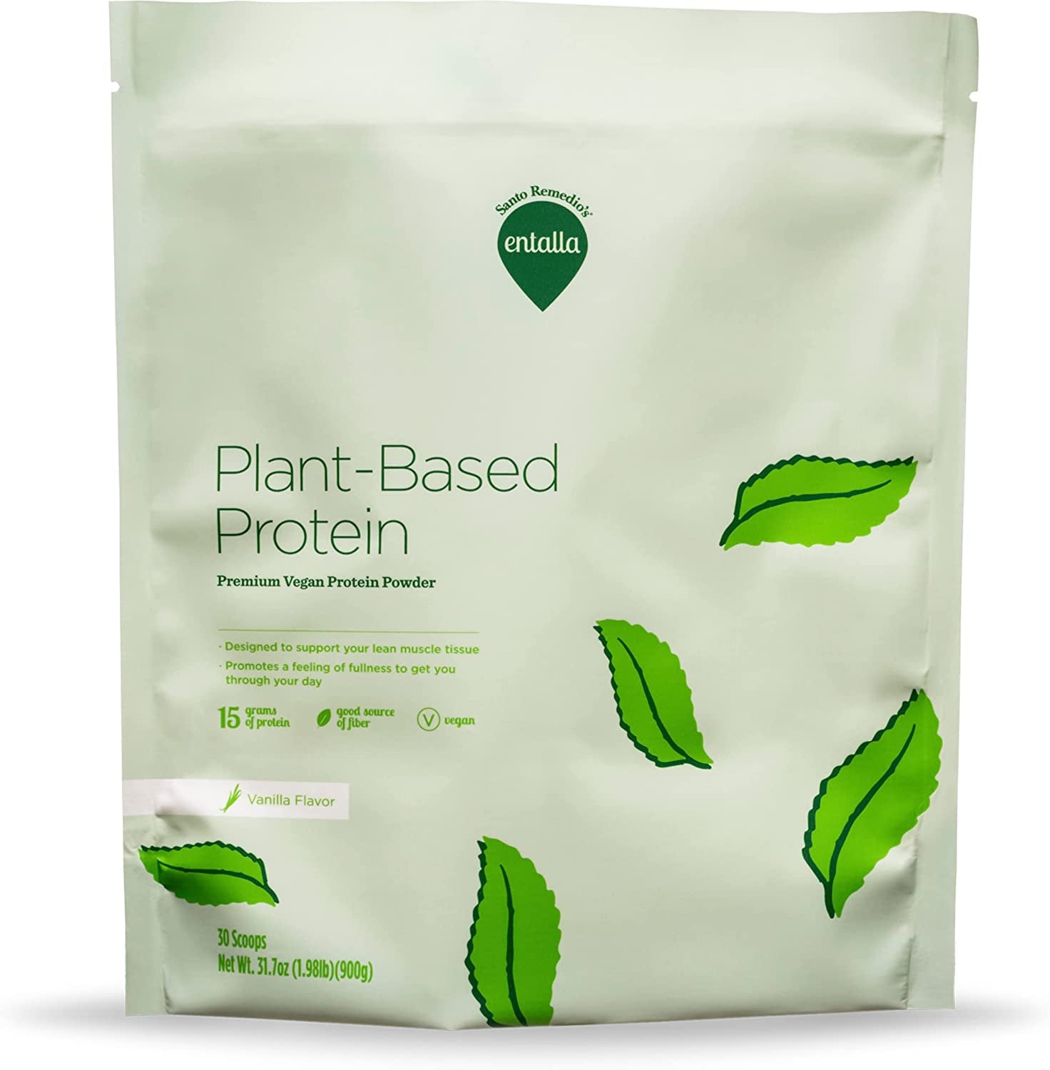 Vanilla Plant-Based Protein, Premium Plant-Based Powder, 15G of Protein per Serving, Supports Lean Muscle, Promotes a Feeling of Fullness, Vegetarian, 30 Servings per Container