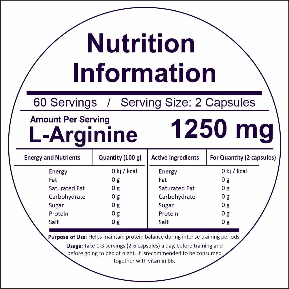 Torq Nutrition ARGITORQ L Arginine Supplement 1250Mg (120 Capsules) Amino Acid Nutritional Supplements, Muscle Performance Strength & Endurance, Nitric Oxide Booster for Increasing Protein Synthesis