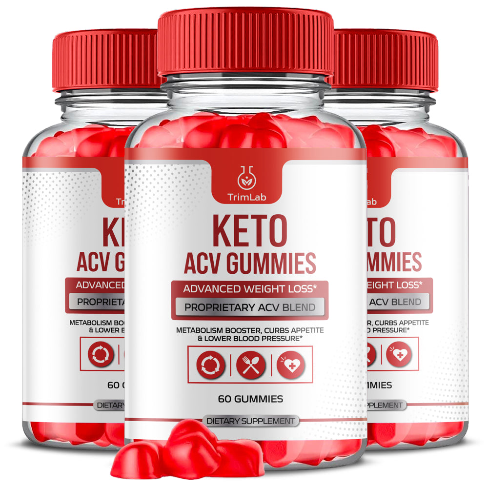 (3 Pack) Trimlab Keto ACV Gummies - Supplement for Weight Loss - Energy & Focus Boosting Dietary Supplements for Weight Management & Metabolism - Fat Burn - 180 Gummies