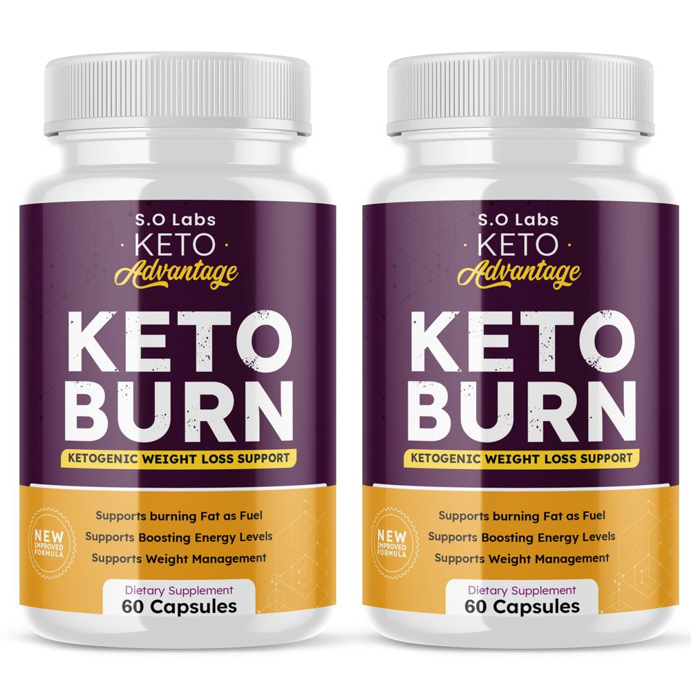 (2 Pack) Keto Advantage Keto Burn Pills Advanced Ketogenic Supplement Includes Exogenous Ketones Premium Ketosis Support for Men Women 120 Capsules