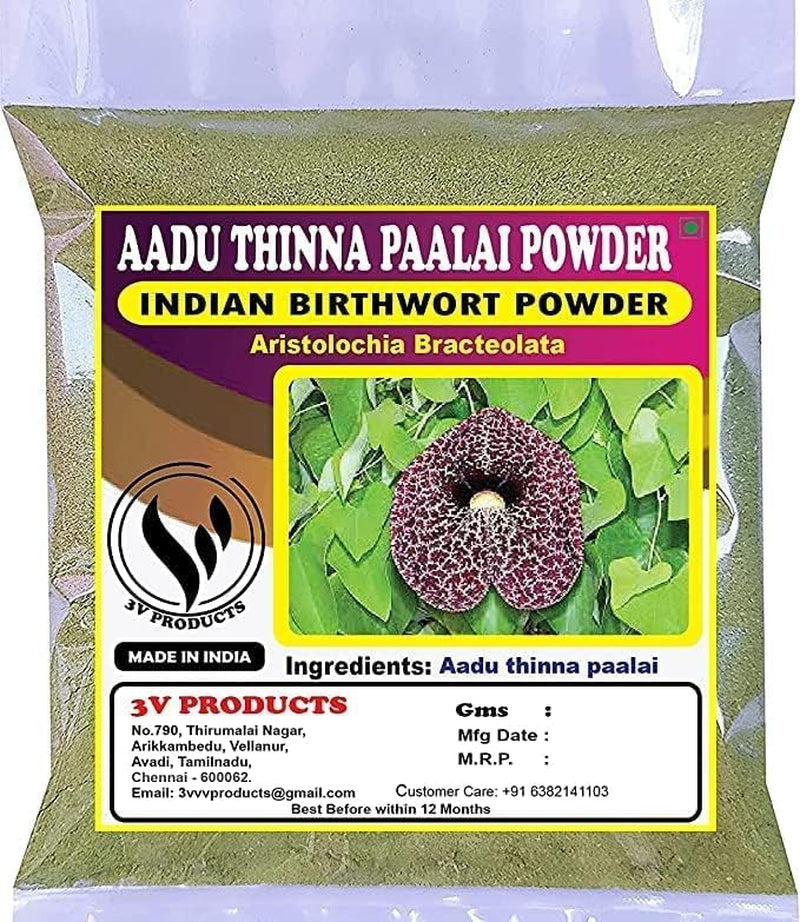 SJH Aadu Thinna Paalai Powder 200G | Iswar MUL | Aristolochia Bracteolata | Worm Killer Powder (Pack 2X100G)