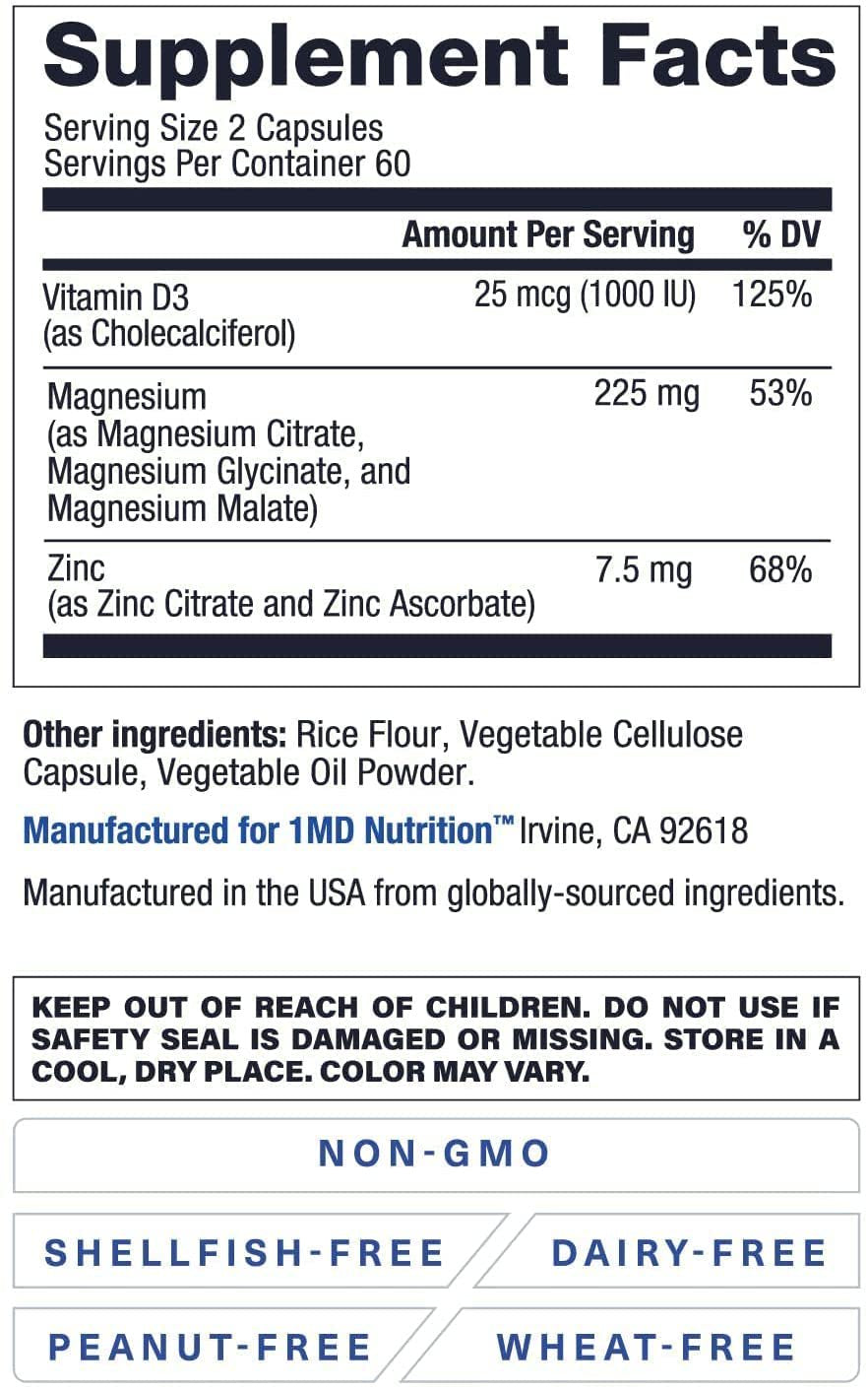 1MD Nutrition Glucosemd - Blood Sugar Support Supplement | with Patented Cinnamon Extract, Chromium, Berberine | 60 Capsules