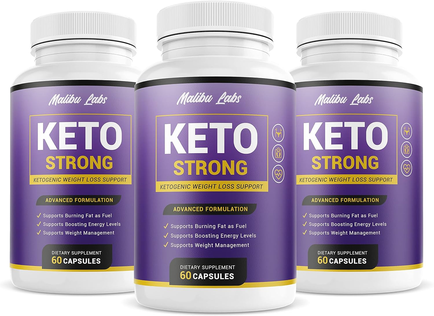 (Official) Keto Strong, Advanced Ketogenic Pill Shark Formula 1300Mg, Made in the USA, (3 Bottle Pack), 90 Day Supply Tank