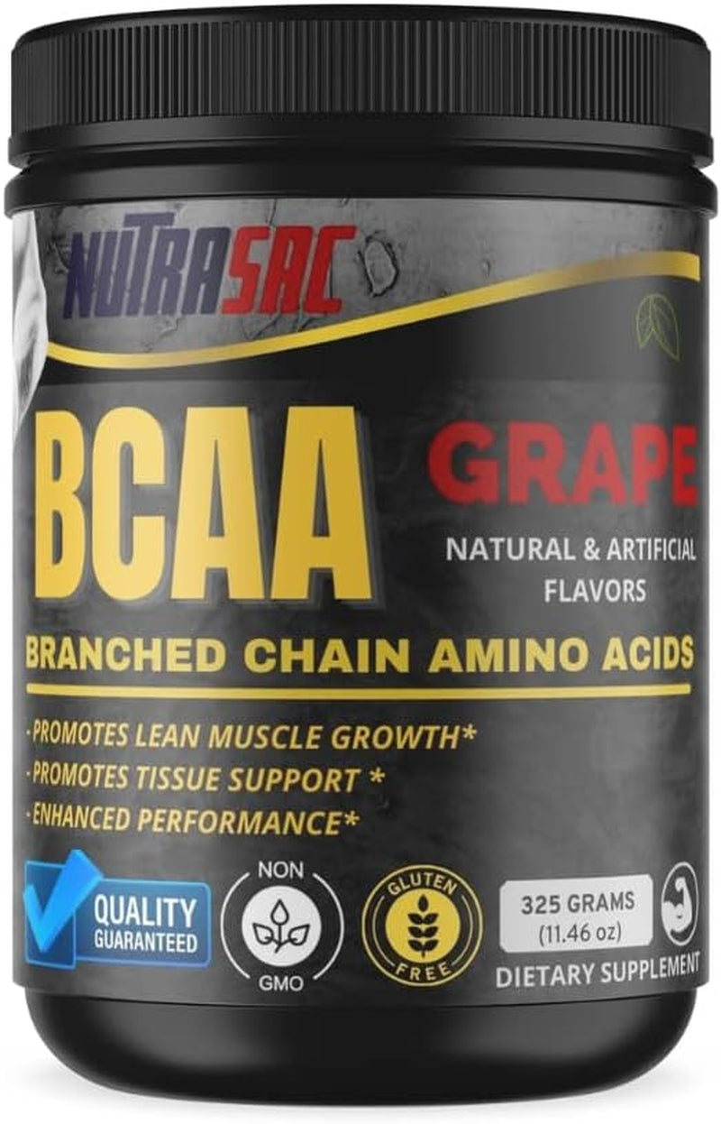 BCAA Grape, 325 Grams, Gluten Free, All Natural, Non-Gmo, Zero Added Sugar, Corn Free, Lactose Free, Manufactured at NSF Certified Facility.