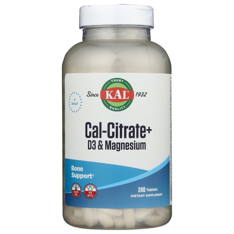 KAL Cal-Citrate plus 1000Mg | Blend of Calcium Citrate, Magnesium and Vitamin D-3 | for Healthy Bones & Teeth | No Gluten & Non-Gmo | 240 Tablets