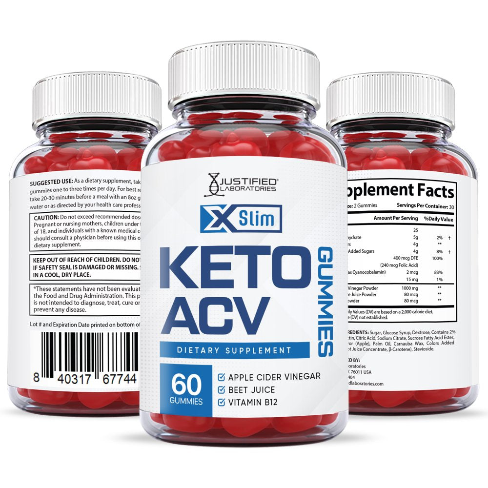 (3 Pack) Xslim Keto ACV Gummies 1000MG Dietary Supplement 180 Gummys