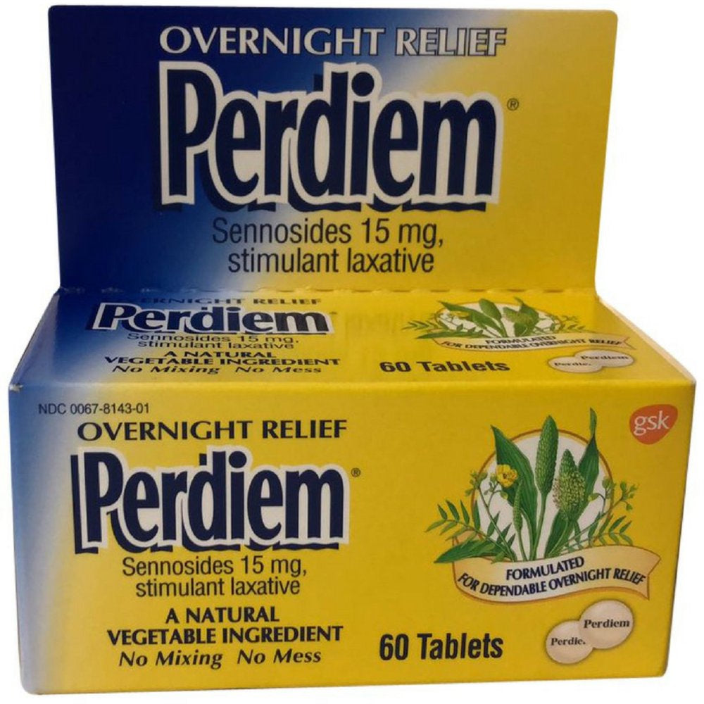 Perdiem Pills Overnight Relief 60 Each (Pack of 3)