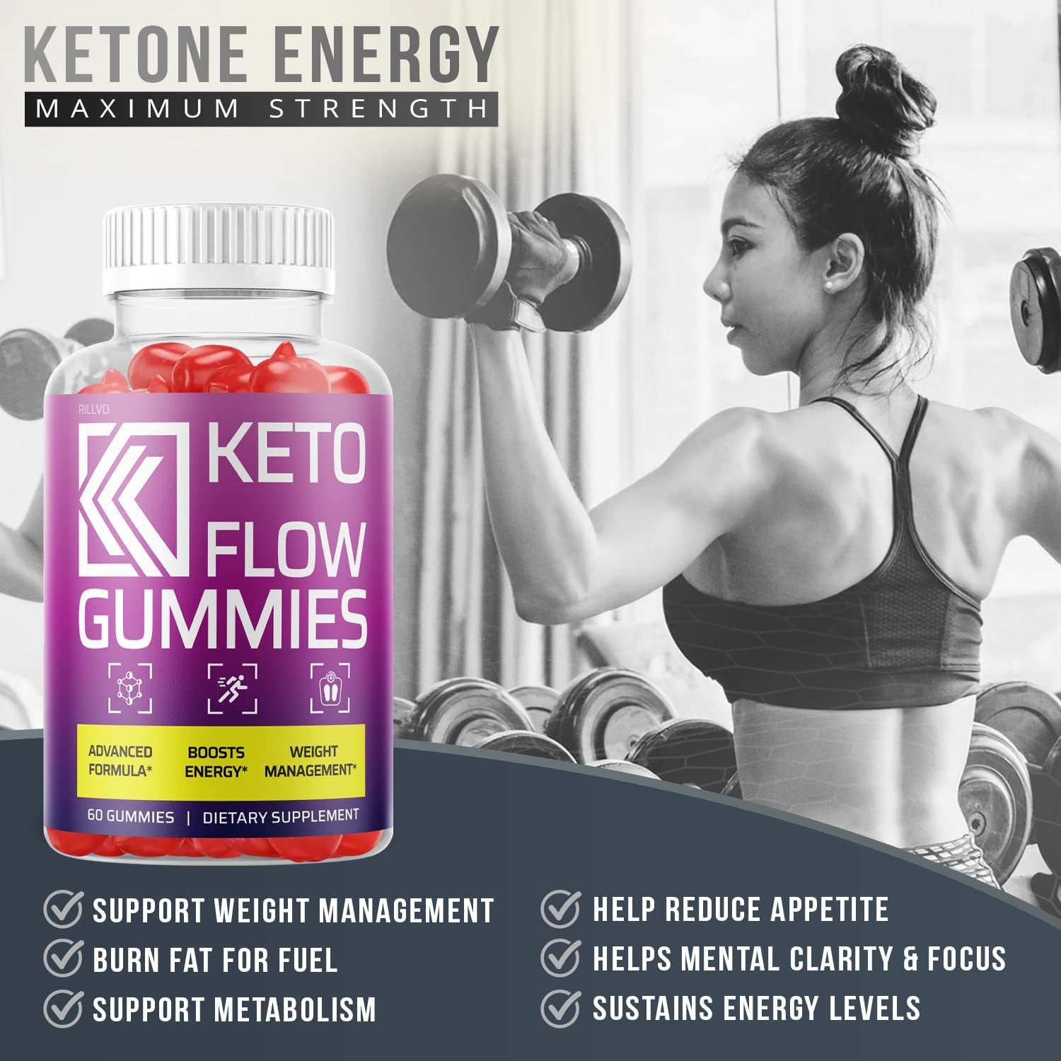 Keto Flow Gummies Advanced Formula Keto Flow Gummy Bears (60 Gummies)