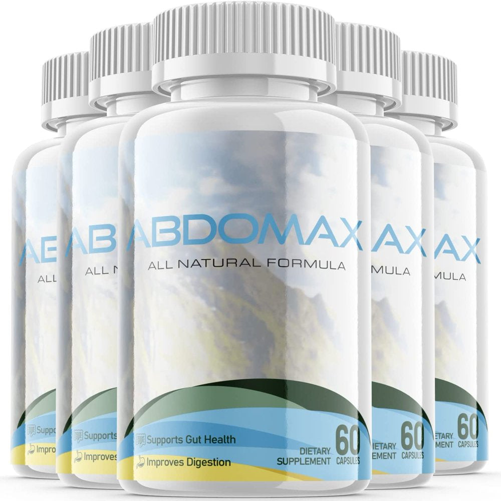 (5 Pack) Abdomax - Dietary Supplement for Digestion and Healthy Gut - Pills for Immune System, Digestive Function, Healthy Stomach, Reduces Bloat - 300 Capsules