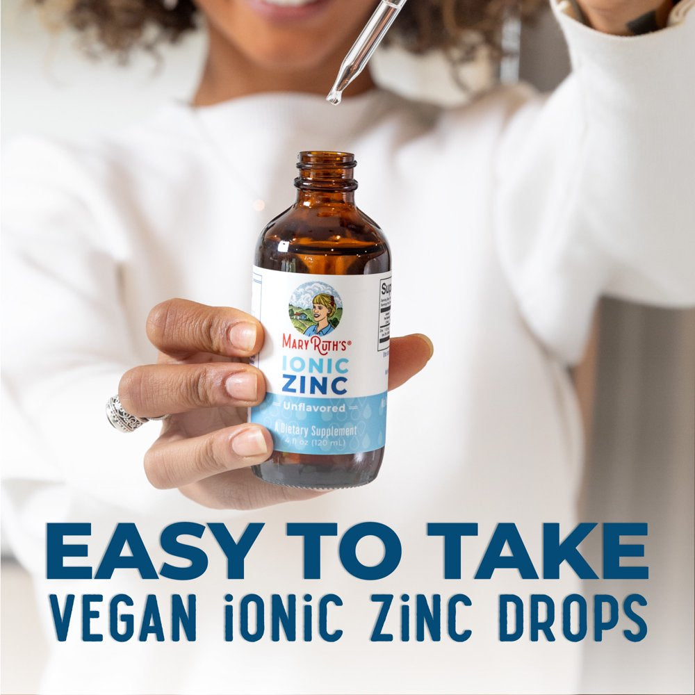 Zinc Supplements for Immune Support | Ionic Zinc for Kids & Adults | Liquid Zinc Supplement | 40 Day Supply | Zinc Sulfate | Skin Care Supplement | Vegan | Gluten Free | Glycerin Based | 4 Oz