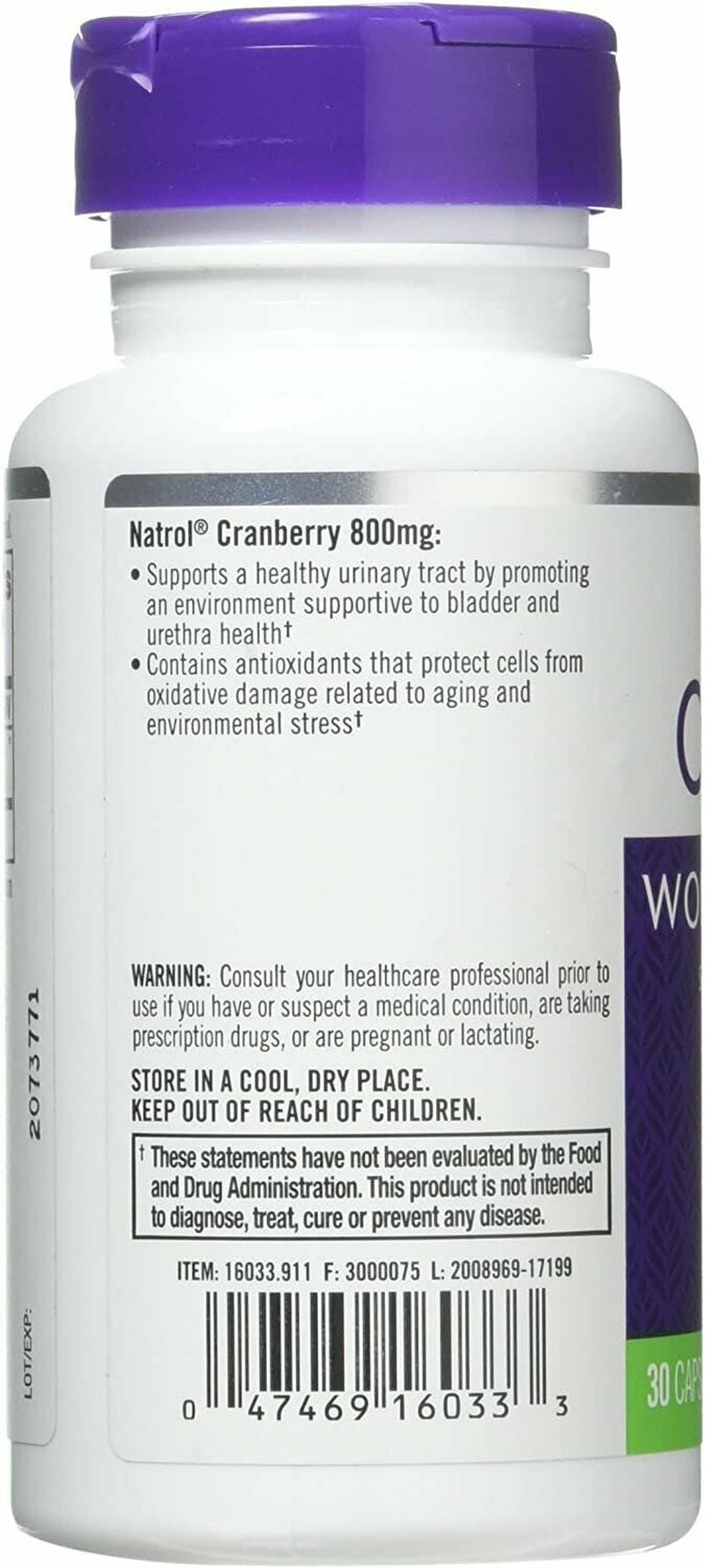 Natrol Cranberry Capsules 800 Mg 30 Each - (Pack of 2)