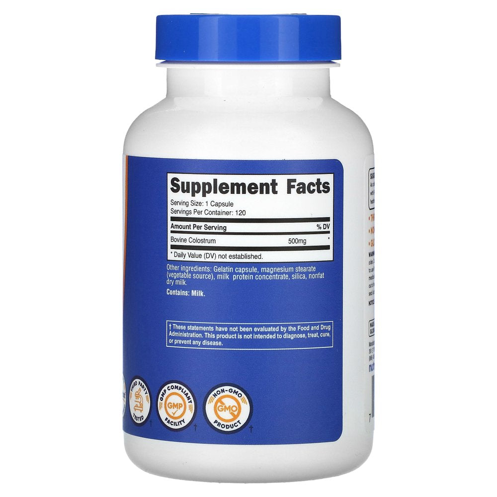 Nutricost Colostrum 500Mg, 120 Capsules - Gluten Free & Non-Gmo Supplement