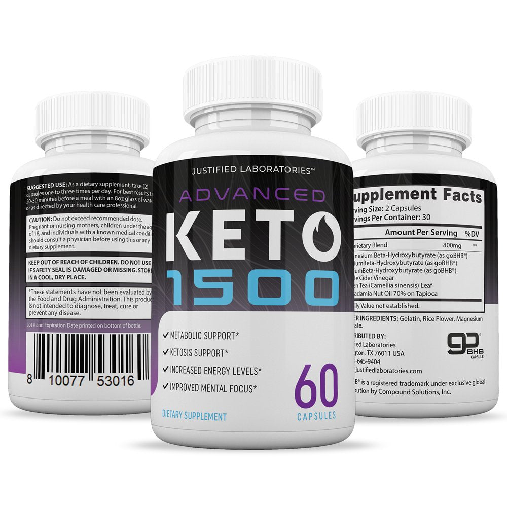 (5 Pack) Advanced Keto 1500 Pills Includes Apple Cider Vinegar Gobhb Exogenous Ketones Advanced Ketogenic Supplement Ketosis Support for Men Women 300 Capsule