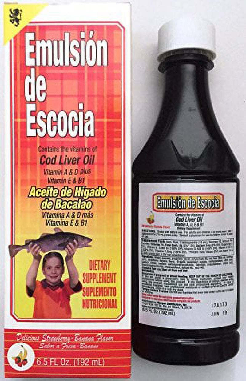 Emulsion De Escocia Strawberry/Banana 6.5 Oz Cod Liver Oil Pack of 2