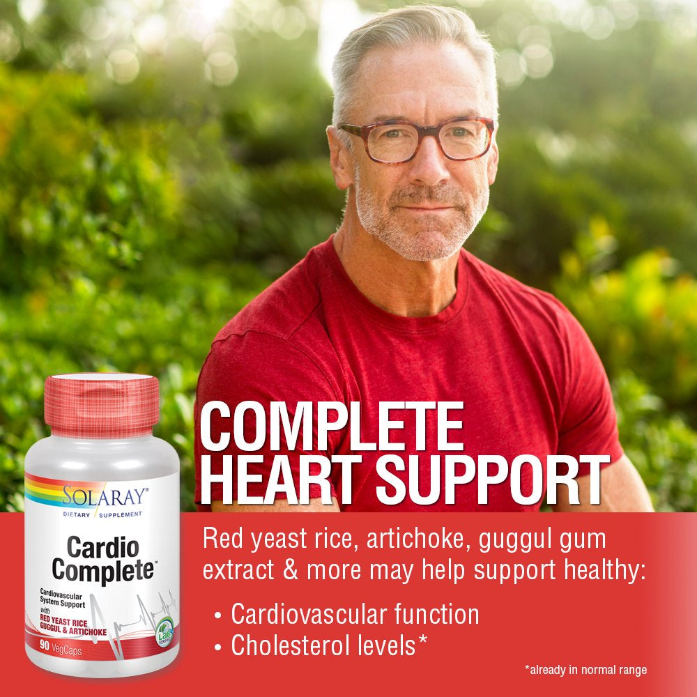 Solaray Cardiocomplete, Cardiovascular System Support | Red Yeast Rice, Guggul & Artichoke Extracts & More | 90 Vegcaps