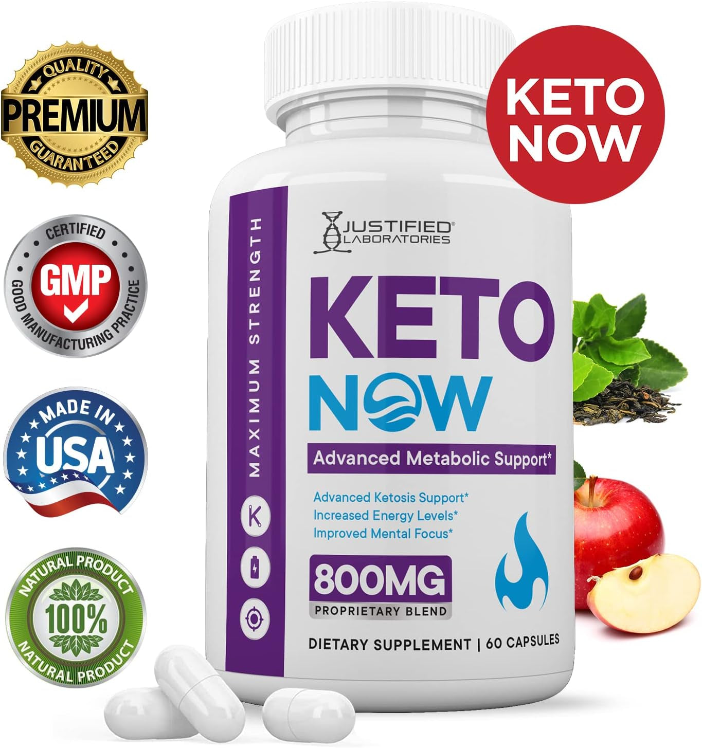 (10 Pack) Keto Now 800MG Includes Gobhb Exogenous Ketones Advanced Ketosis Support for Men Women 600 Capsules