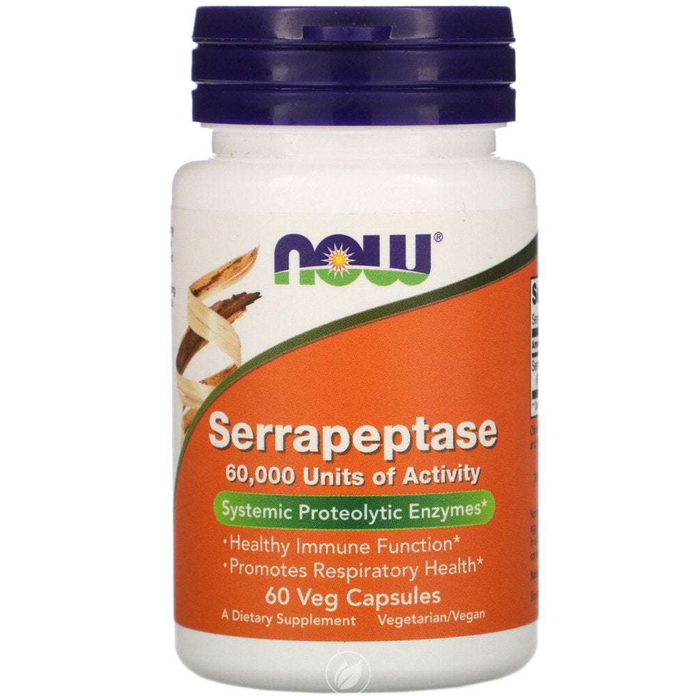 NOW Supplements Serrapeptase 60,000 Su 60 Vcaps