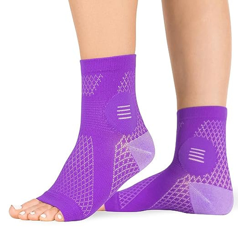 3 Pairs Neuropathy Socks - Peripheral Neuritis Compression Diabetic Toeless Foot Sleeves for for Men and Women(White-Xl)