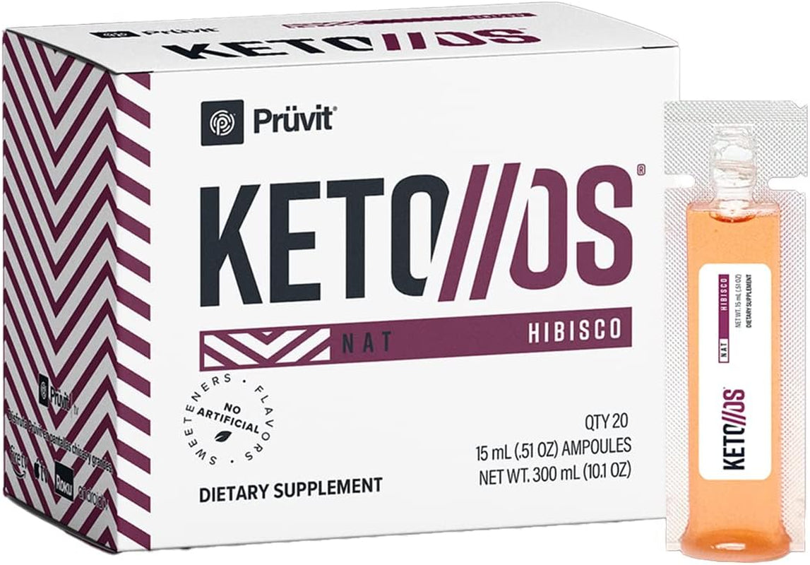 Pruvit Keto//Os NAT Caffeine Free Hibisco Mexican Ketone Salts 20 Count 15Ml Ampoules