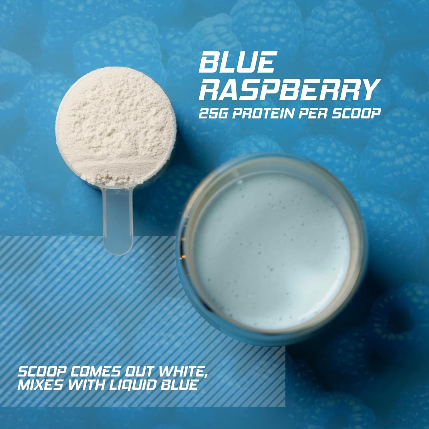 Nordic Supplements Blue Raspberry Protein Powder Ultra Filtered Cold Processed Whey Protein Shake | Advanced Formula 25G of Protein 30 Servings