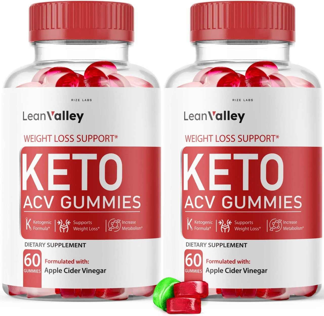 (2 Pack) Lean Valley Keto ACV Gummies Apple Cider Vinegar Advanced Gummies (120 Gummies)