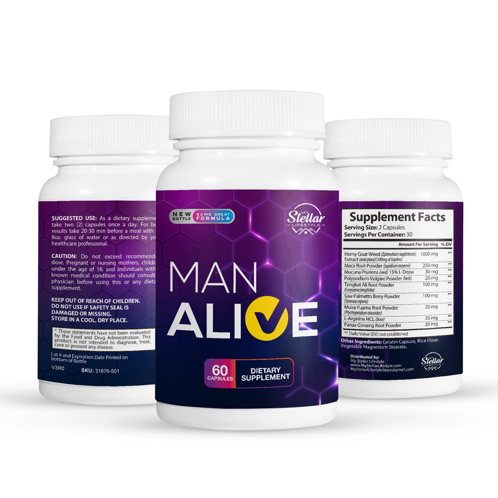 10 Pack Man Alive, Stamina Libido Vitality Pills for Men-60 Capsules X10