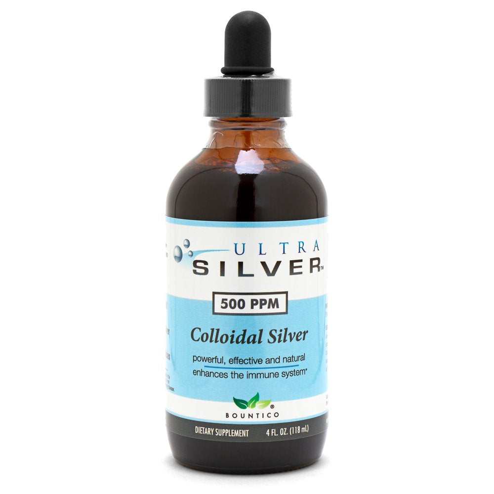 Ultra Silver® Colloidal Silver | 500 PPM 4 Oz (118Ml) | Mineral Supplement | True Colloidal Silver - with Dropper