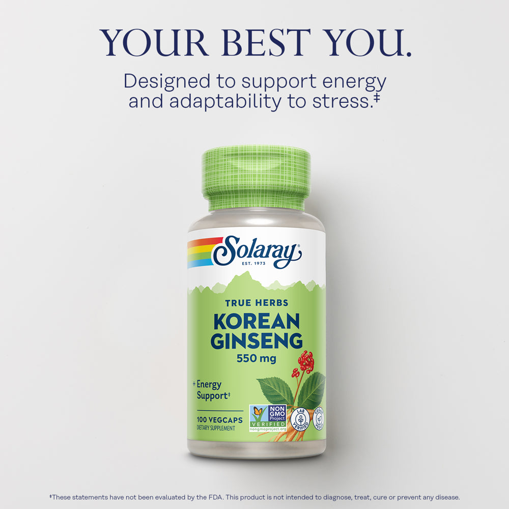 Solaray Korean Ginseng 550 Mg | Healthy Stress, Energy & Physical Endurance Support | 100 Vegcaps