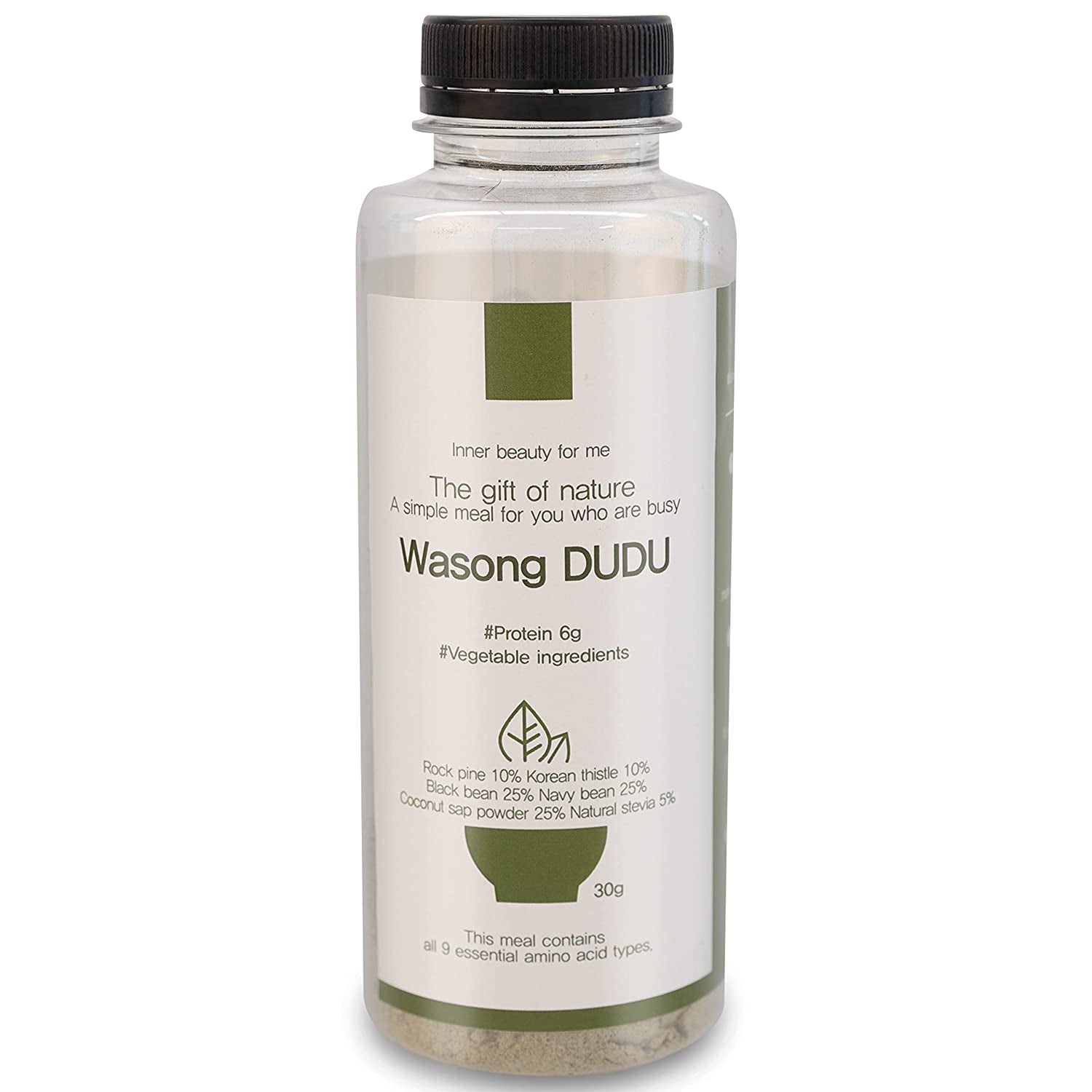 Wasong DUDU Replacement Shake, Natural Ingredients Protein-Rich Solid Meal 30G (120 Kcal)