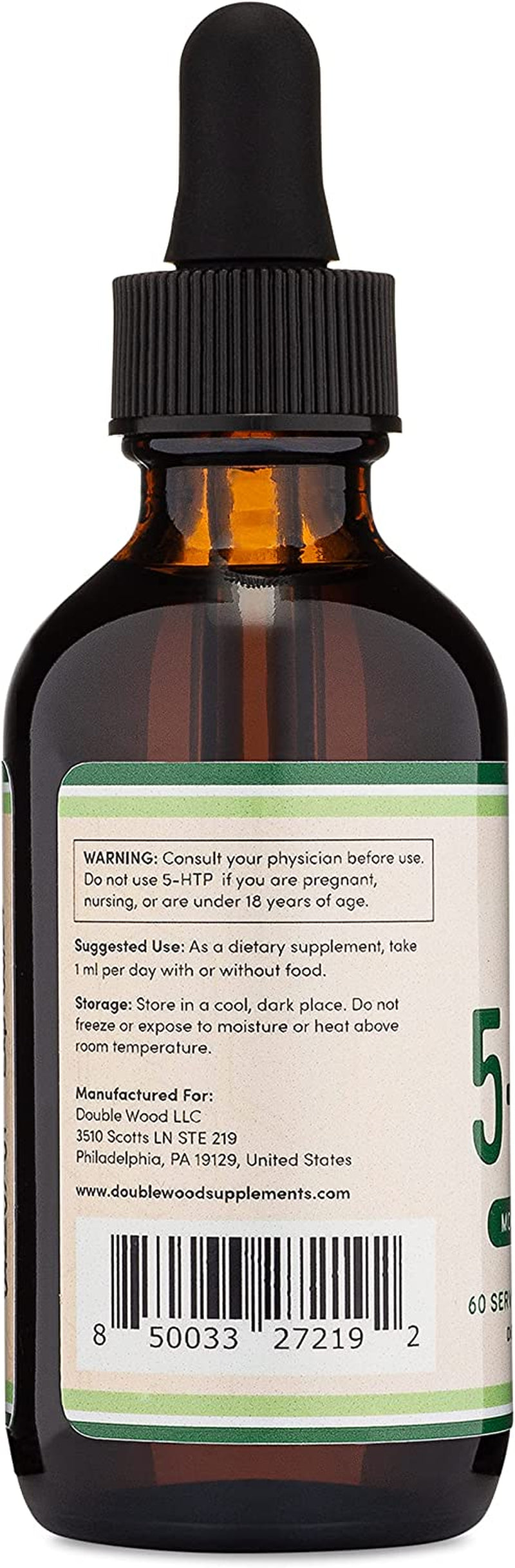 5HTP Liquid Drops - More Absorbable and Effective than 5 HTP Capsules (60 Servings of 50Mg 99%+ 5-HTP) Serotonin Supplement for Mood, Sleep, and Relaxation (Manufactured in the USA) by Double Wood