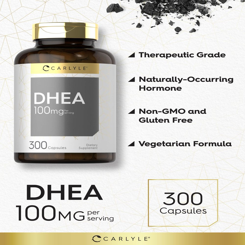 DHEA 100Mg Supplement | 300 Capsules | by Carlyle