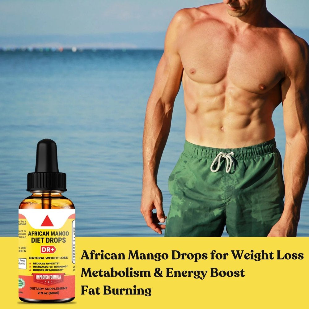 Natural African Mango Diet Drops: Fast-Acting Weight Loss Solution, Belly Fat Burner Drops to Lose Stomach Fat | 2-Pack