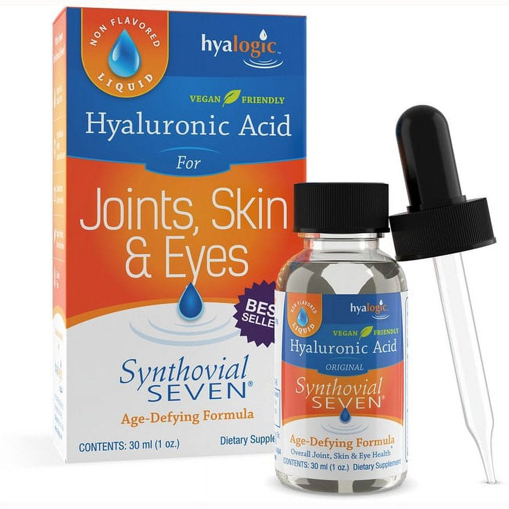 Hyalogic Synthovial Seven Hyaluronic Acid Liquid - HA Joint Support - Vegan - 1 Oz