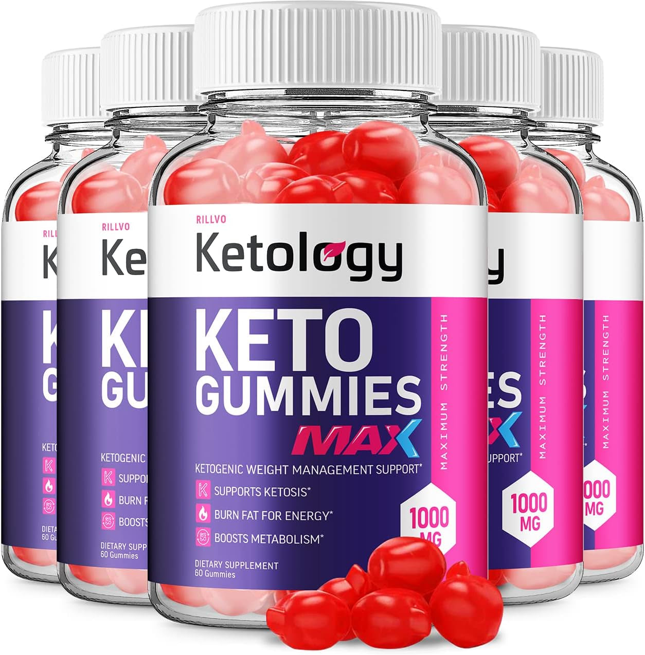 (5 Pack) Ketology Max ACV Gummies - Advanced Formula Ketology Keto + ACV Apple Cider Vinegar Gummies (300 Gummies)