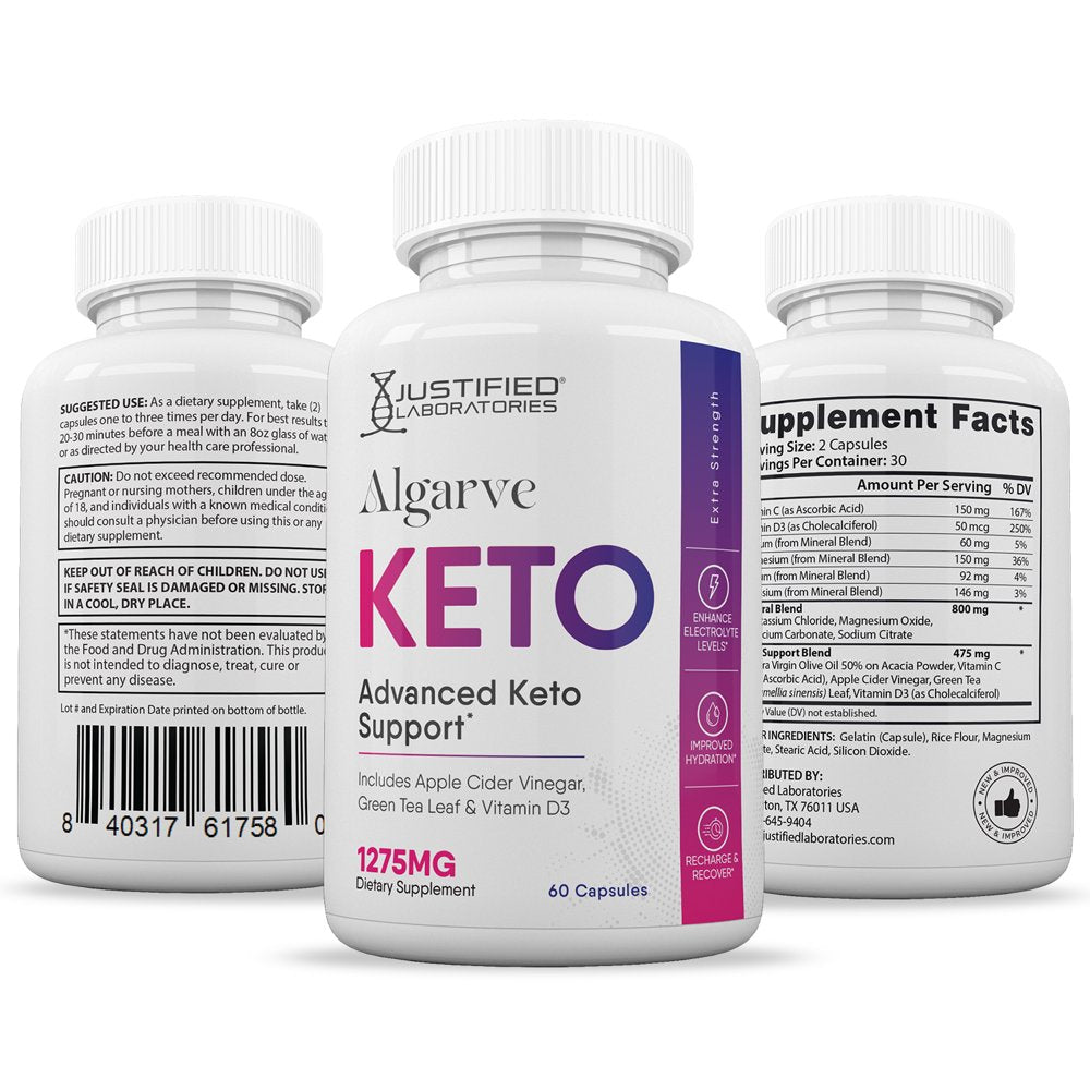 (10 Pack) Justified Laboratories Algarve Keto ACV Pills 1275Mg Dietary Supplement 600 Capsules