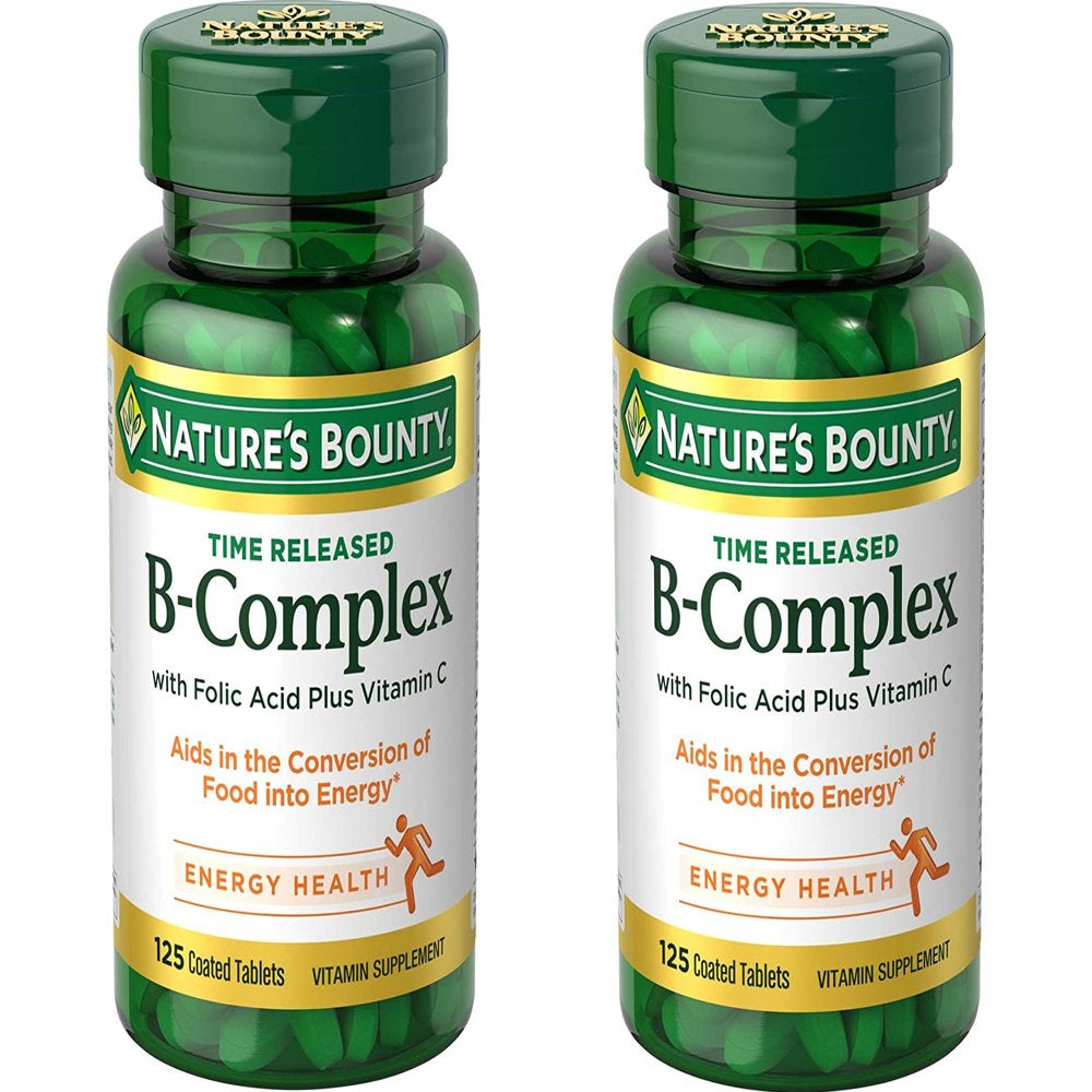 Nature'S Bounty B-Complex with Folic Acid plus Vitamin C Tablets 125 Ea (Pack of 2)