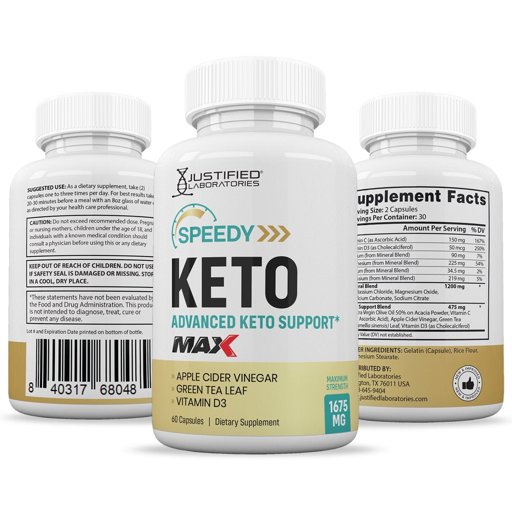 (5 Pack) Speedy Keto ACV MAX Pills 1675Mg Alternative to Gummies Dietary Supplement 300 Capsules