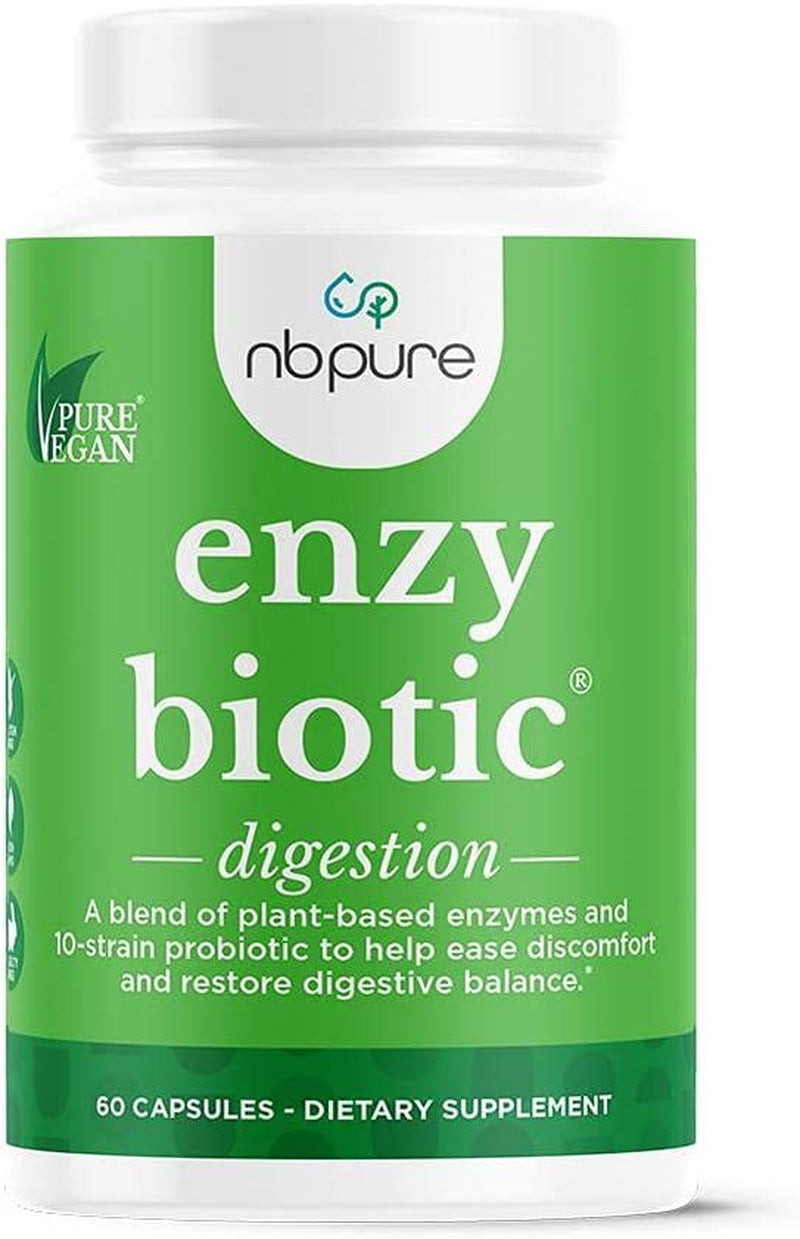 Nbpure Liver Fend Liver Detox & Milk Thistle 90 Ct, Mag O7 Oxygen Digestive System Cleanser Capsules 90 Ct, Enzybiotic Probiotic Digestive Enzyme 60 Ct & Vitamin D Liquid Vitami D3 Spray Bundle