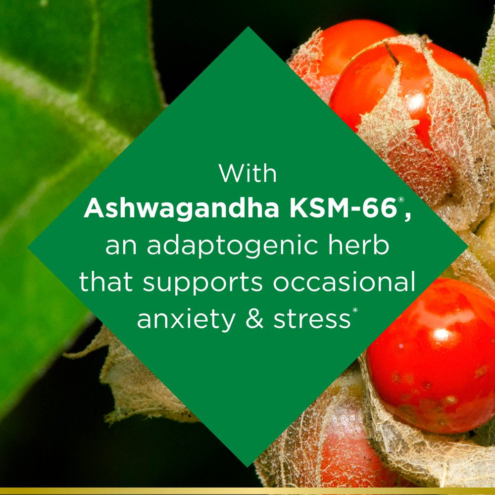 Nature’S Bounty Anxiety & Stress Relief Supplement, Ashwagandha KSM 66 , 50 Ct