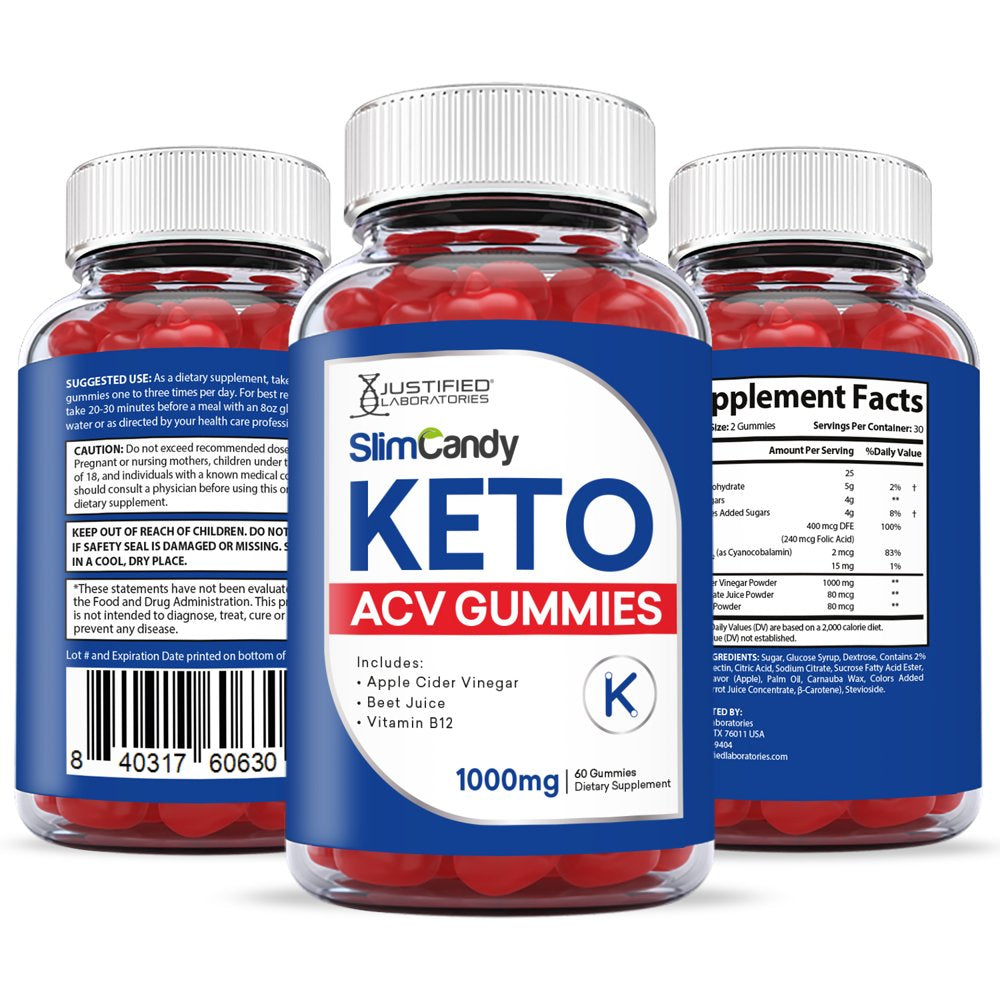 (5 Pack) Slim Candy Keto ACV Gummies 1000MG Dietary 300 Gummys