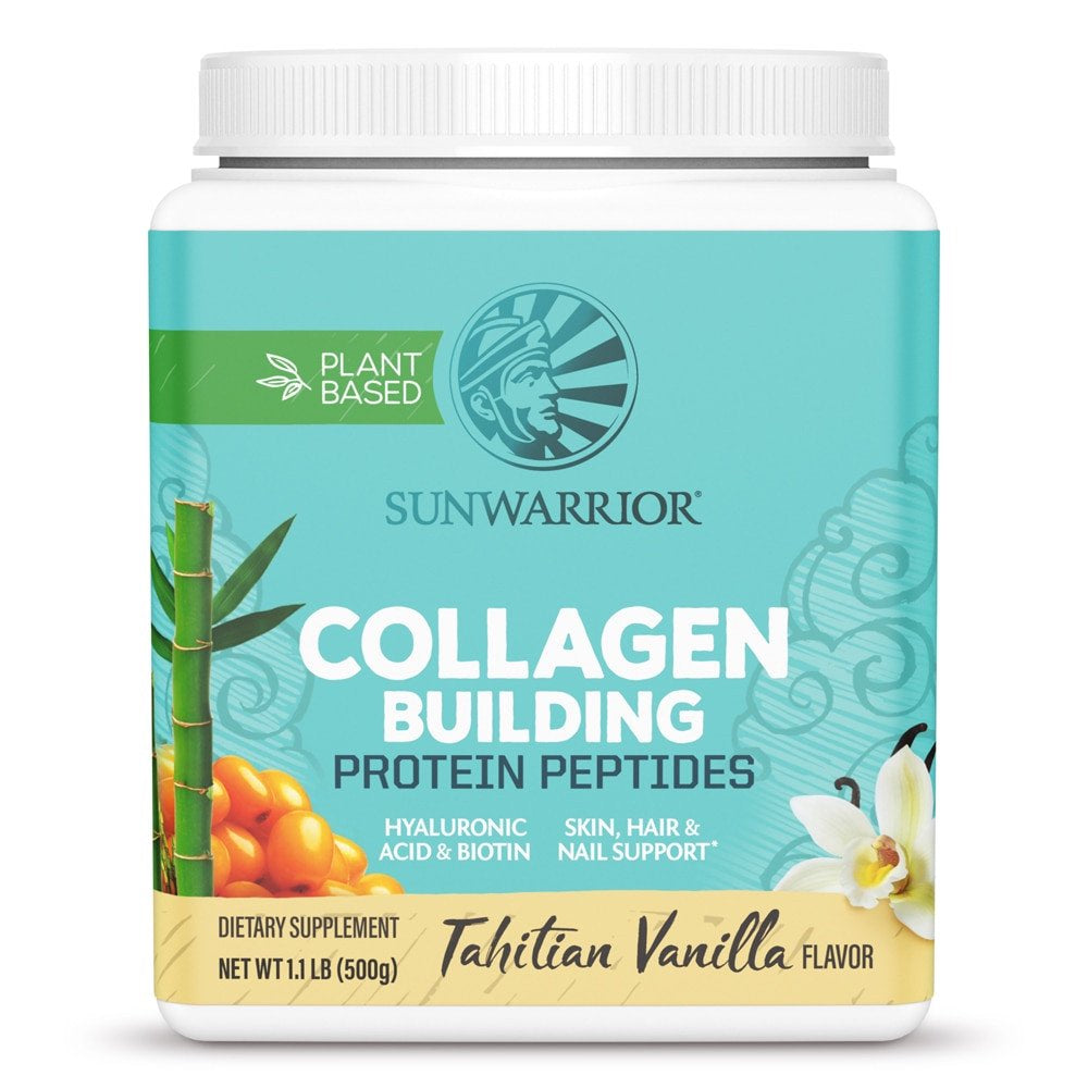 Sunwarrior Plant-Based Collagen Building Protein Peptides Tahitian Vanilla -- 17.6 Oz