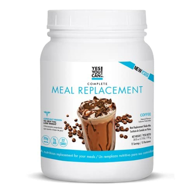 Yes You Can! Complete Meal Replacement - 15 Servings, 20G of Protein, 0G Added Sugars, 21 Vitamins and Minerals - All-In-One Nutritious Meal Replacement Shake (Coffee)